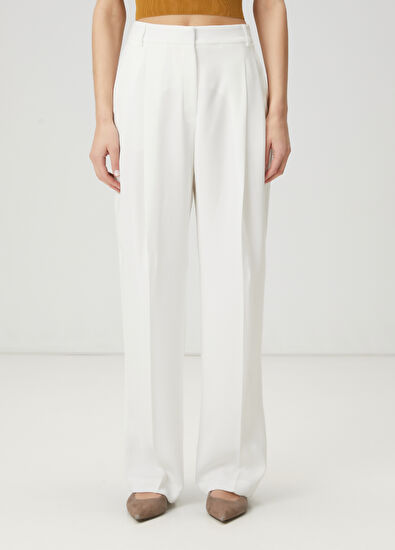 Beymen Club Off White Pleated Palazzo Trousers - 4